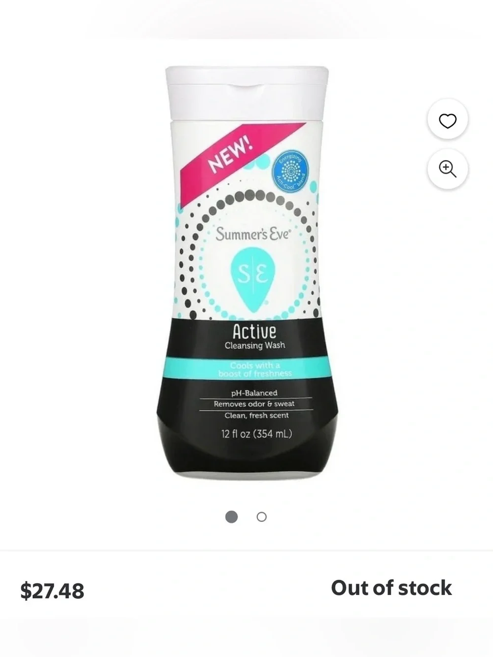 Summer's Eve Active Cleansing Wash 2-Pack NEW